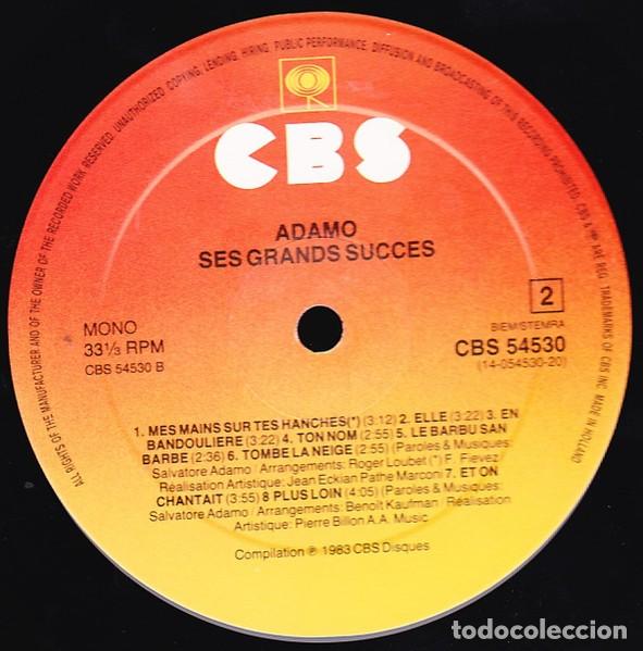 Discos de vinilo: Adamo &ndash; Ses Grands Succ&egrave;s - Foto 4