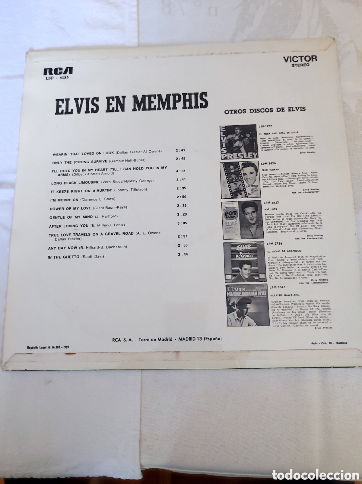 Discos de vinilo: ELVIS PRESLEY - ELVIS IN MEMPHIS - Foto 2