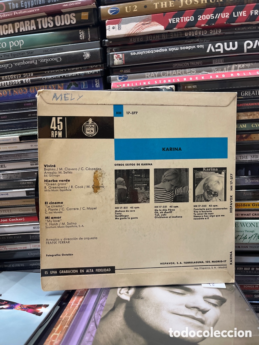 Discos de vinilo: karina vivir&eacute; hierba verde - Foto 2