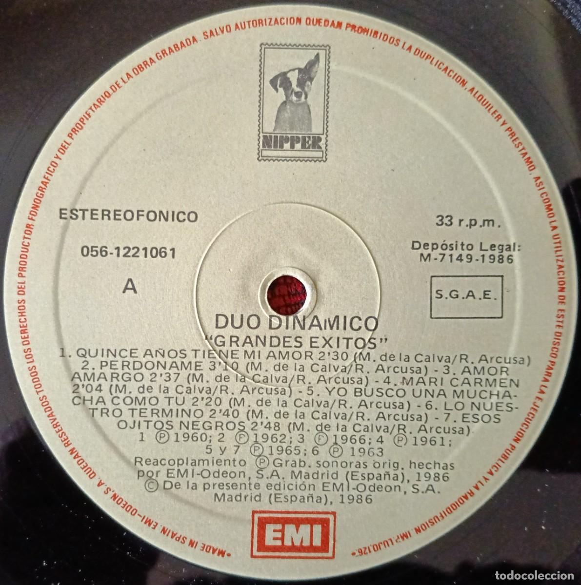 Discos de vinilo: DUO DINAMICO ** Grandes Exitos ** VINILO LP 1986 - Foto 3