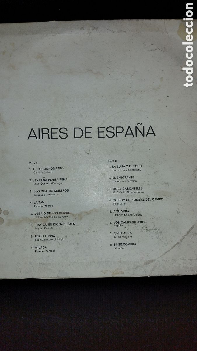 Discos de vinilo: Aires de Espa&ntilde;a LP cancionero - Foto 2