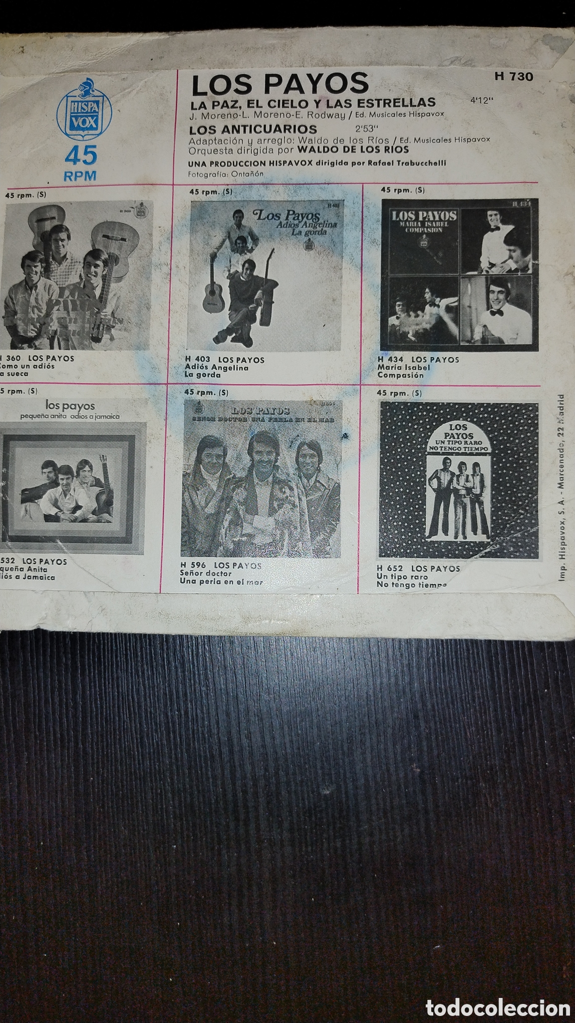 Discos de vinilo: Los payos disco vinilo 45 rpm - Foto 2
