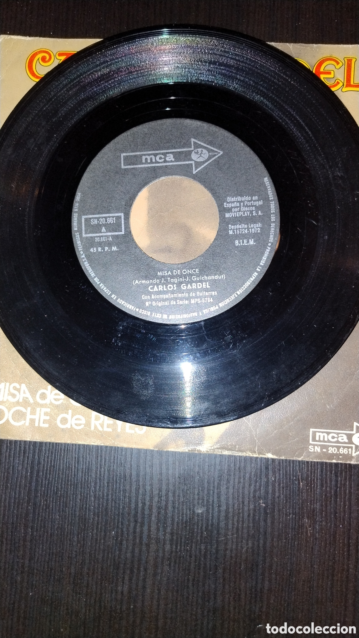 Discos de vinilo: Carlos Gardel disco cuarenta y cinco rpm - Foto 3