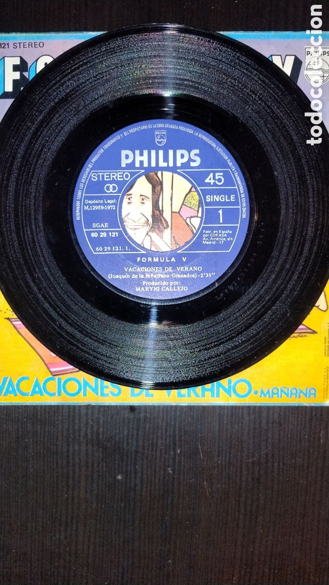 Discos de vinilo: F&oacute;rmula V disco cuarenta y cinco rpm - Foto 3