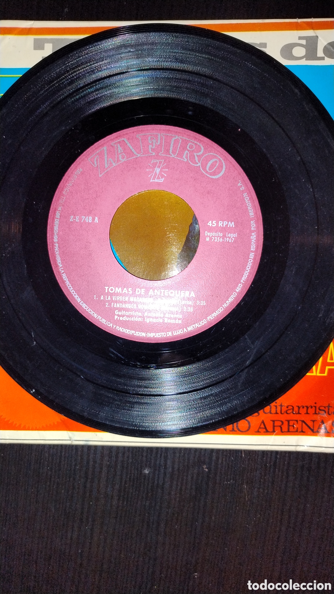 Discos de vinilo: Tom&aacute;s de Antequera disco cuarenta y cinco rpm - Foto 3