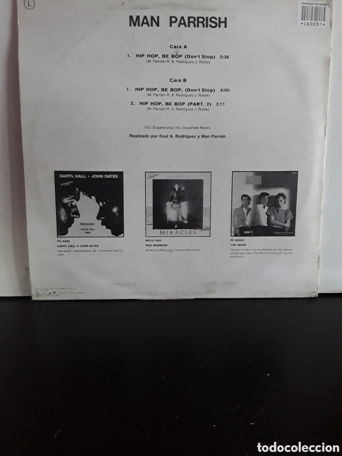 Discos de vinilo: Man Parrish &lrm;&ndash; Hip Hop, Be Bop (Dont Stop) - Foto 2