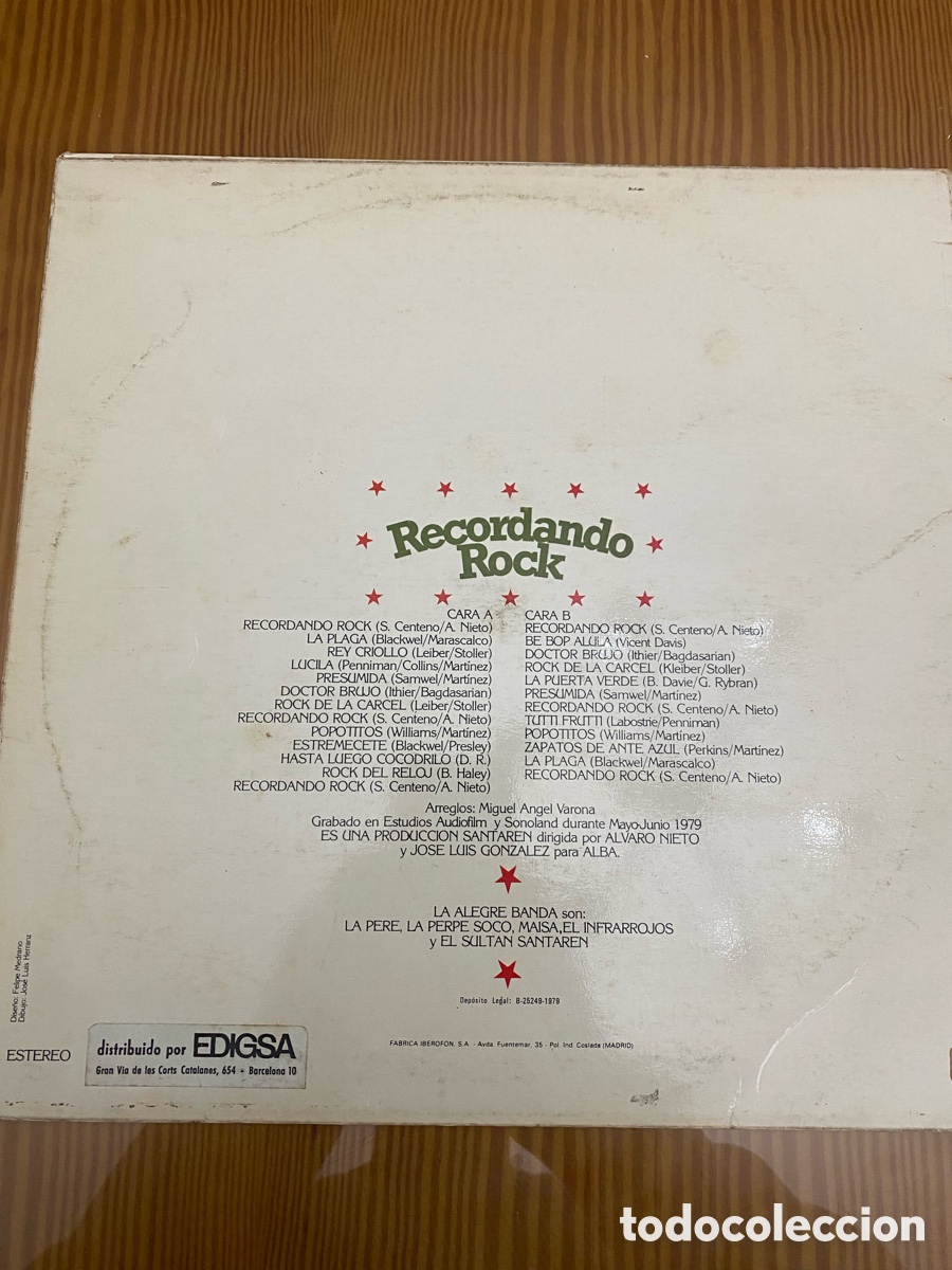Discos de vinilo: Disco de Vinilo (LP) Recordando Rock &ldquo;La Alegre Banda&rdquo; - Foto 2