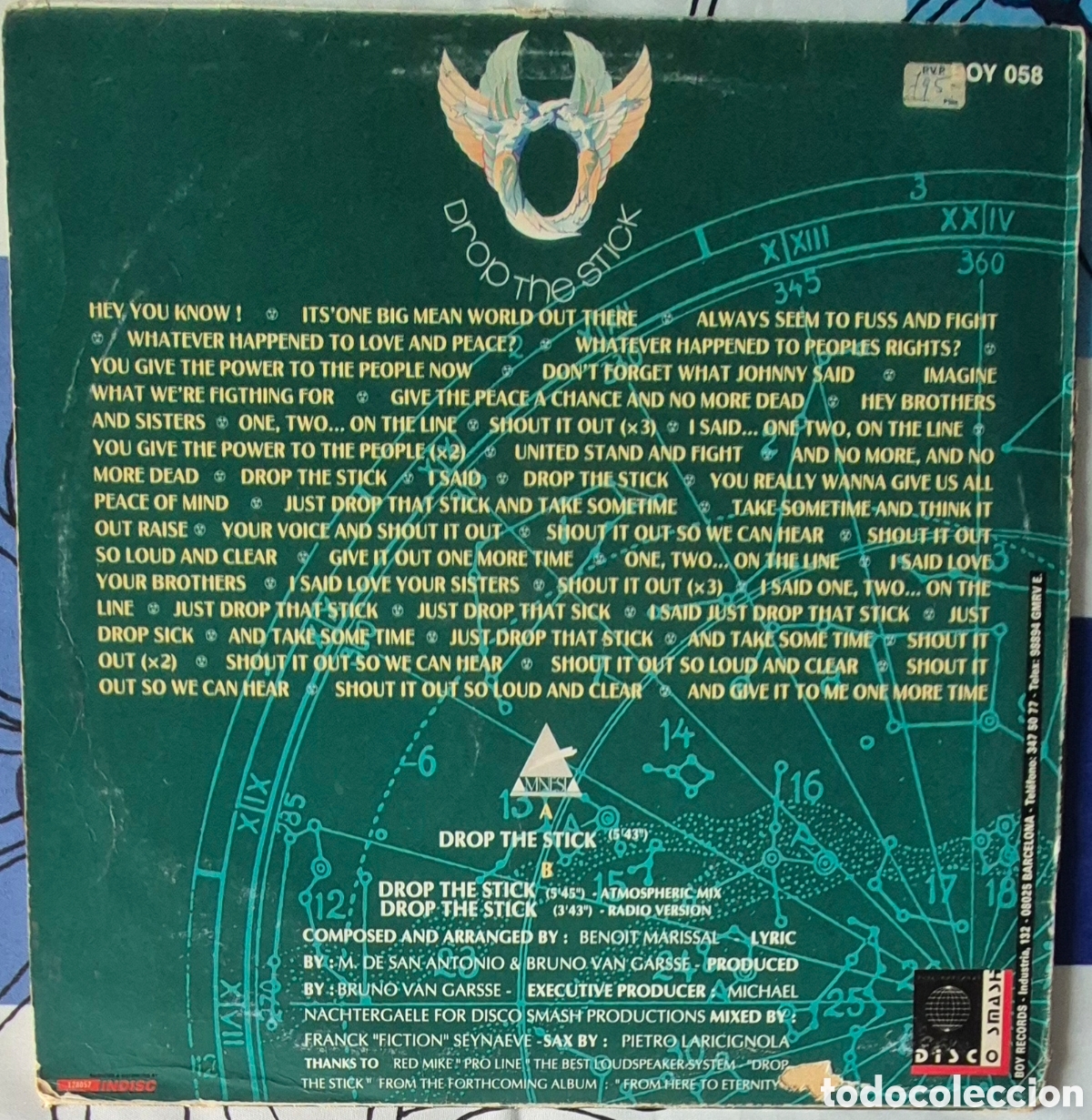 Discos de vinilo: MAXI - AMNESIA - DROP THE STICK - 1990 ESPA&Ntilde;A - Foto 2