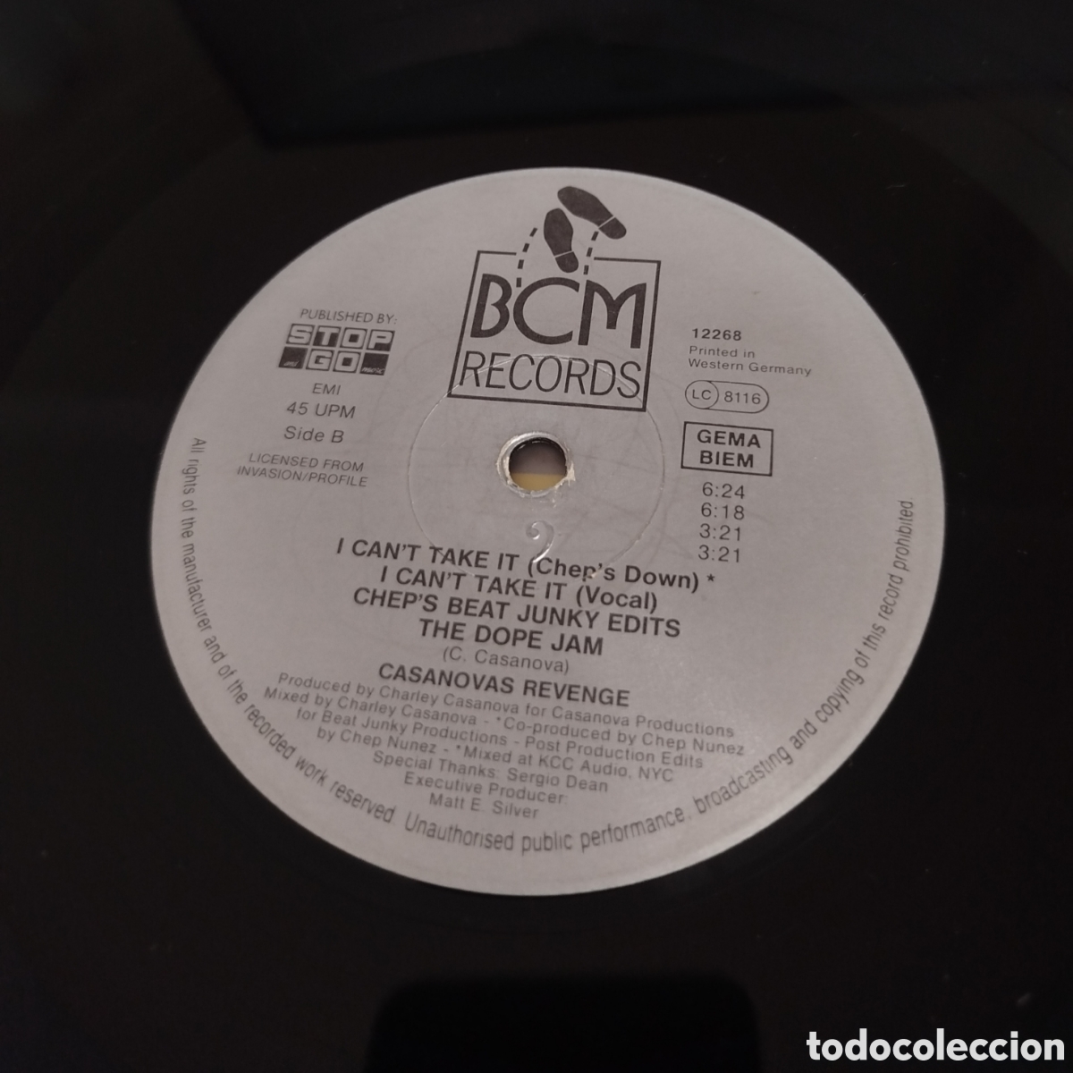 Discos de vinilo: Casanovas revenge - Lets work / I Cant Take it - Foto 3