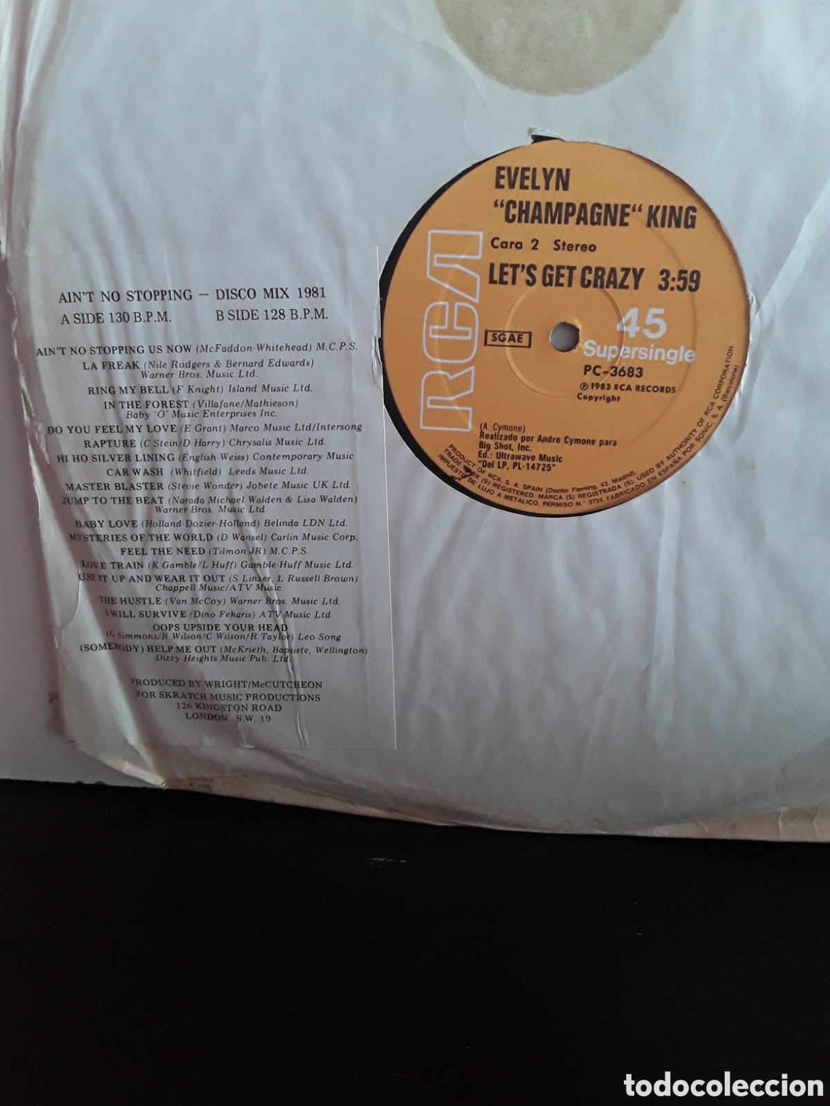 Discos de vinilo: Evelyn &rdquo;Champagne&rdquo; King &lrm;&ndash; Action / Lets Get Crazy - Foto 2