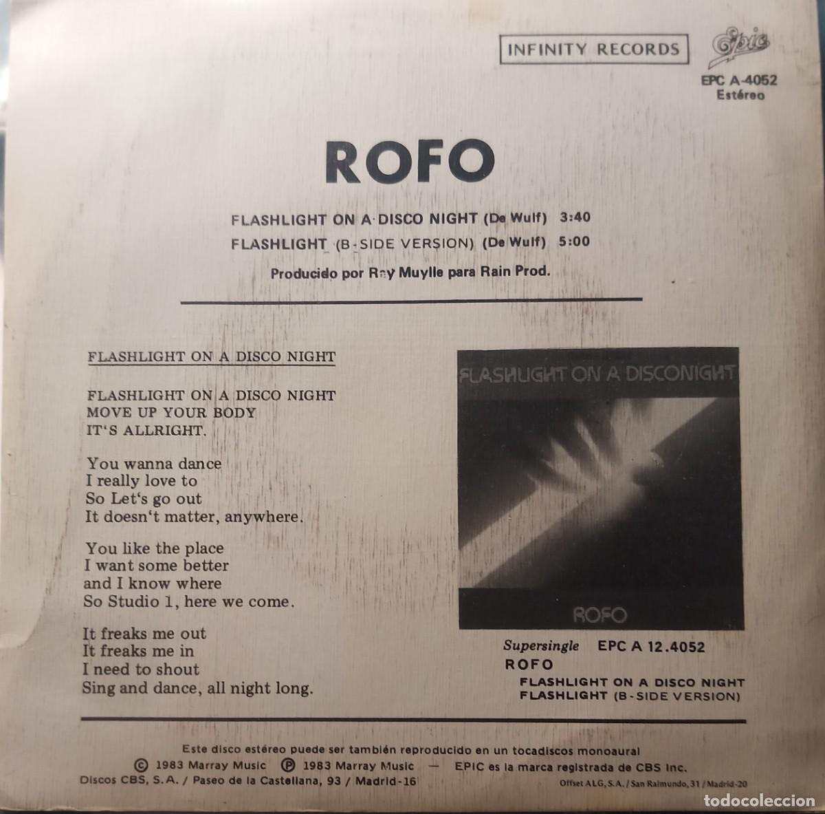 Discos de vinilo: Rofo. Flashlight on a disco night. Vinilo single. - Foto 2