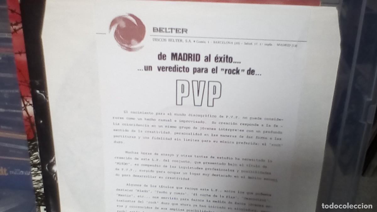 Discos de vinilo: PVP - MIEDO (Edicion RARA) 1982 - Foto 6