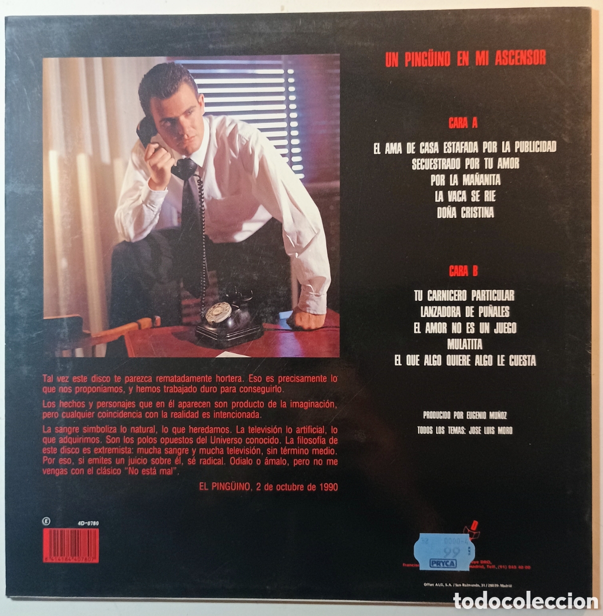 Discos de vinilo: UN PING&Uuml;INO EN MI ASCENSOR - LA SANGRE Y LA TELEVISI&Oacute;N - LP - Foto 2
