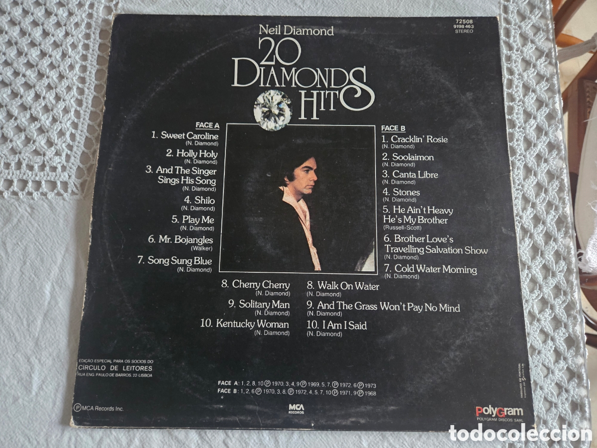 Discos de vinilo: 20 diamont hits NEIL DIAMOND - Foto 3