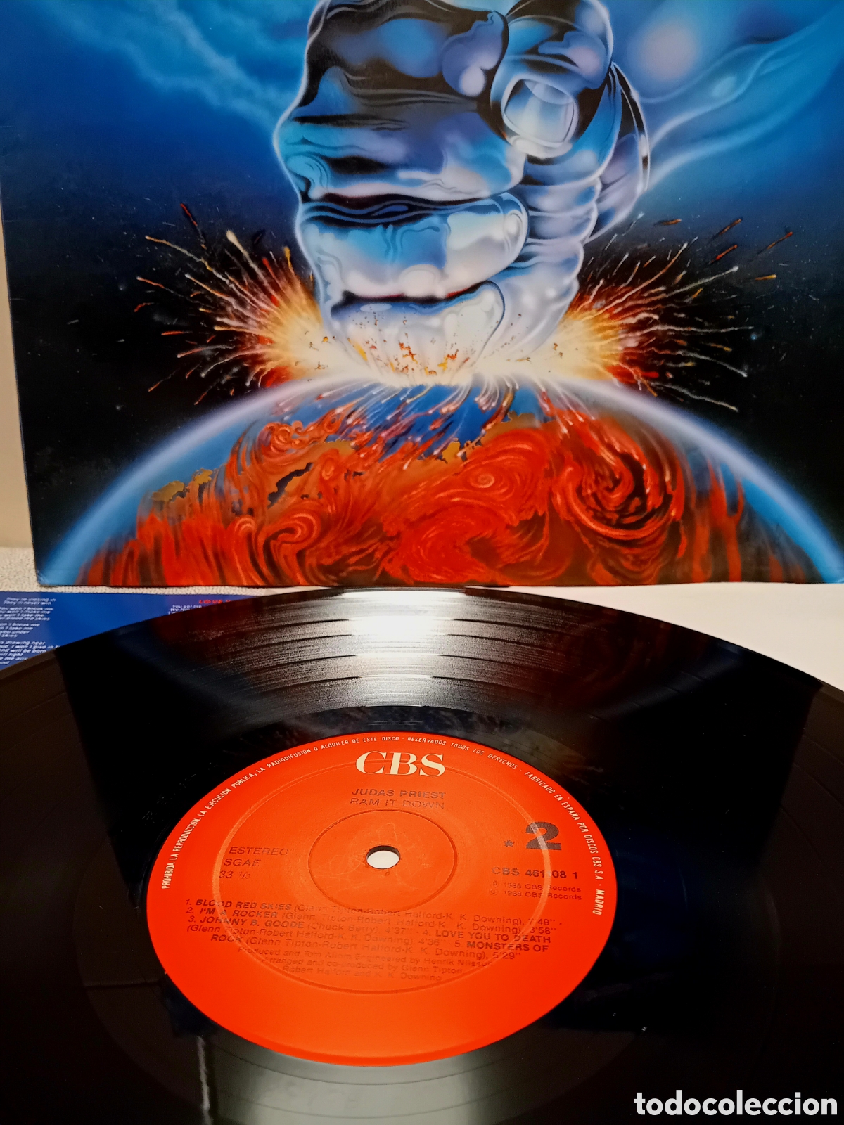Discos de vinilo: JUDAS PRIEST. RAM IT DOWM. 1988 - Foto 3