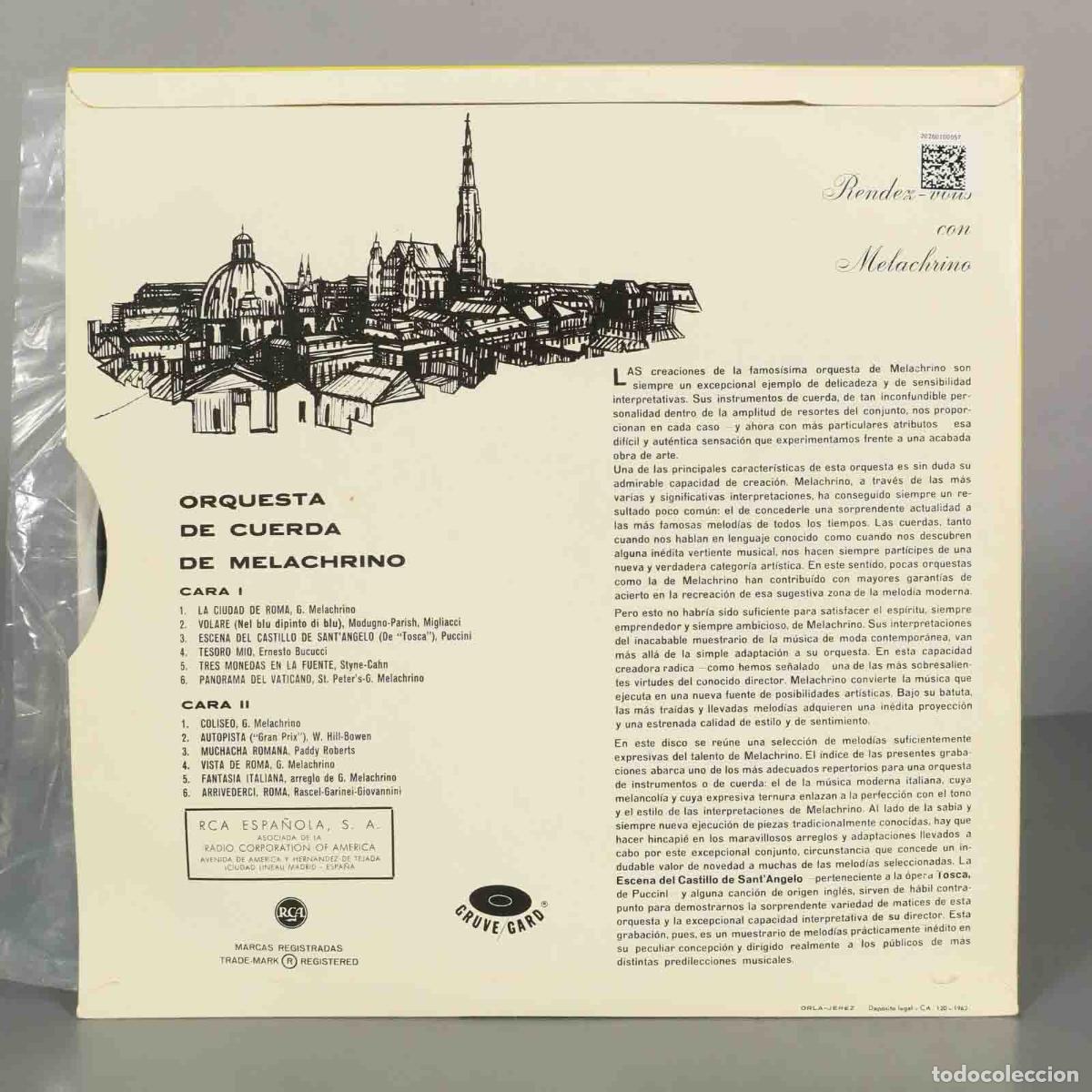 Discos de vinilo: LP. Rendez-vous con Melachrino - Foto 2