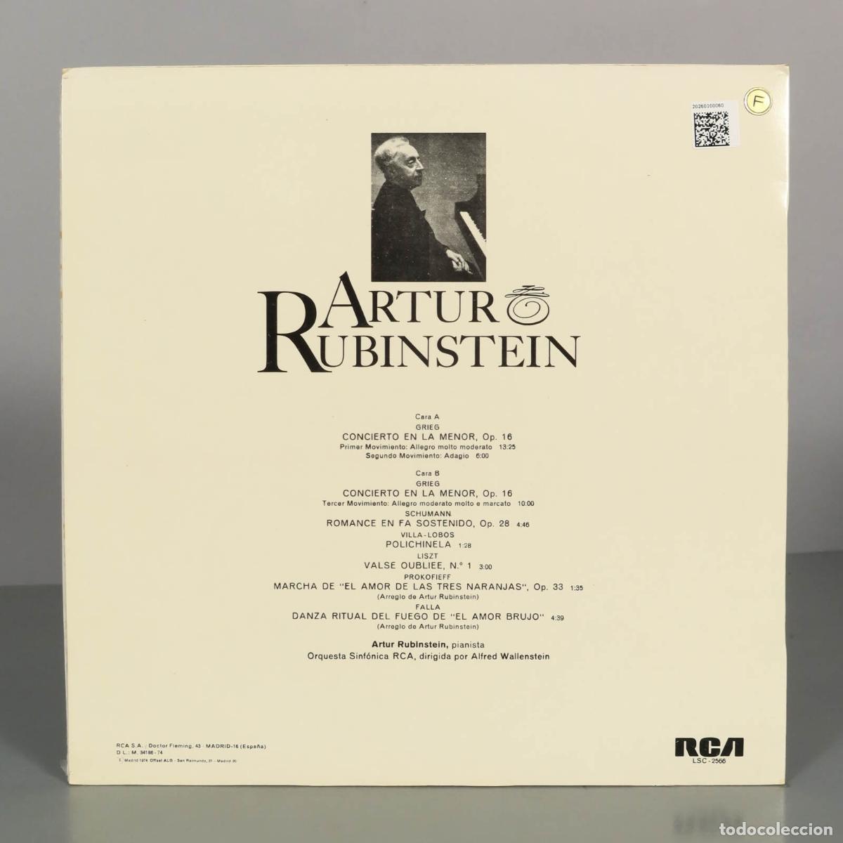 Discos de vinilo: LP. RUBINSTEIN CONCIERTO DE PIANO DE GRIEG Wallenstein - Foto 2