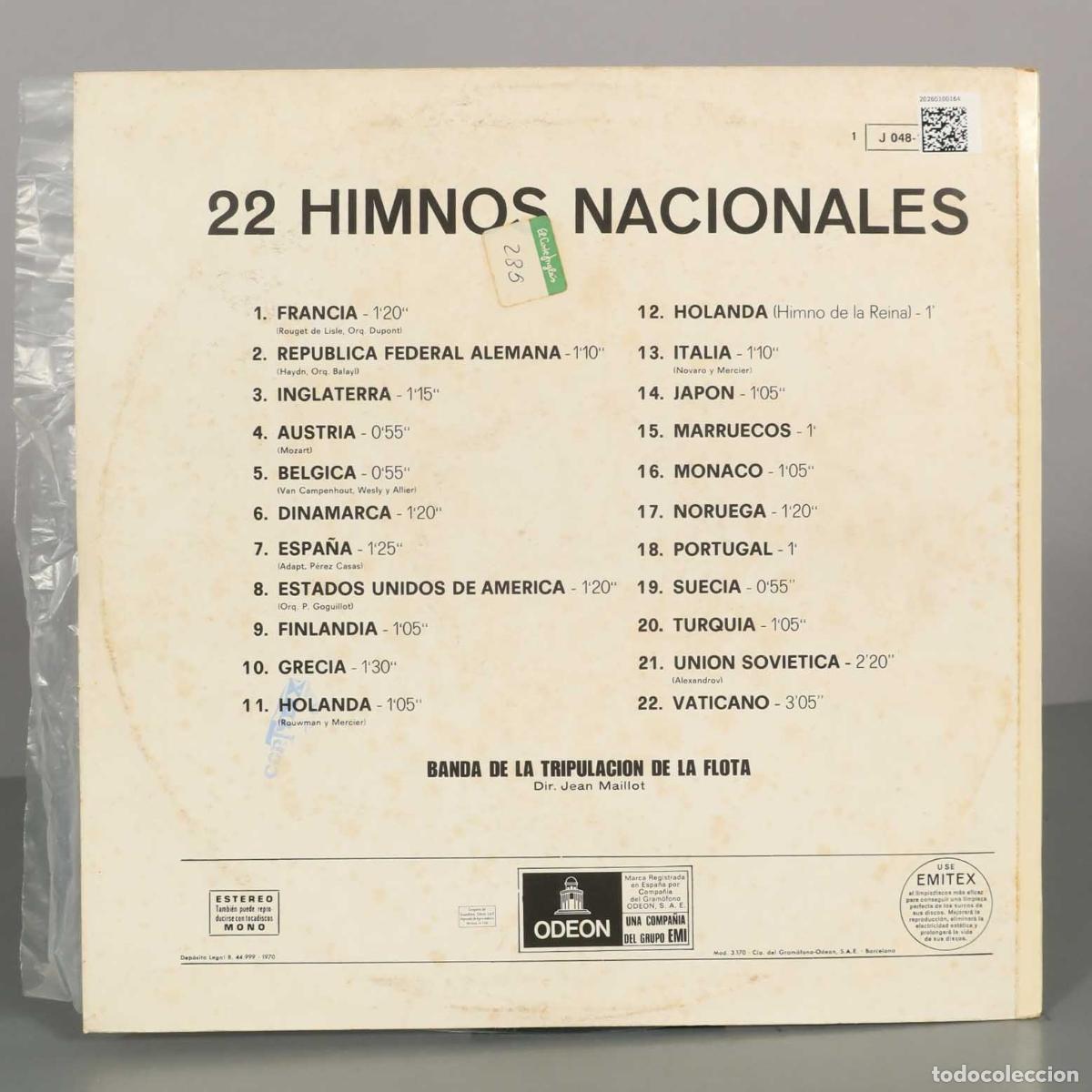 Discos de vinilo: LP. 22 HIMNOS NACIONALES - Foto 2