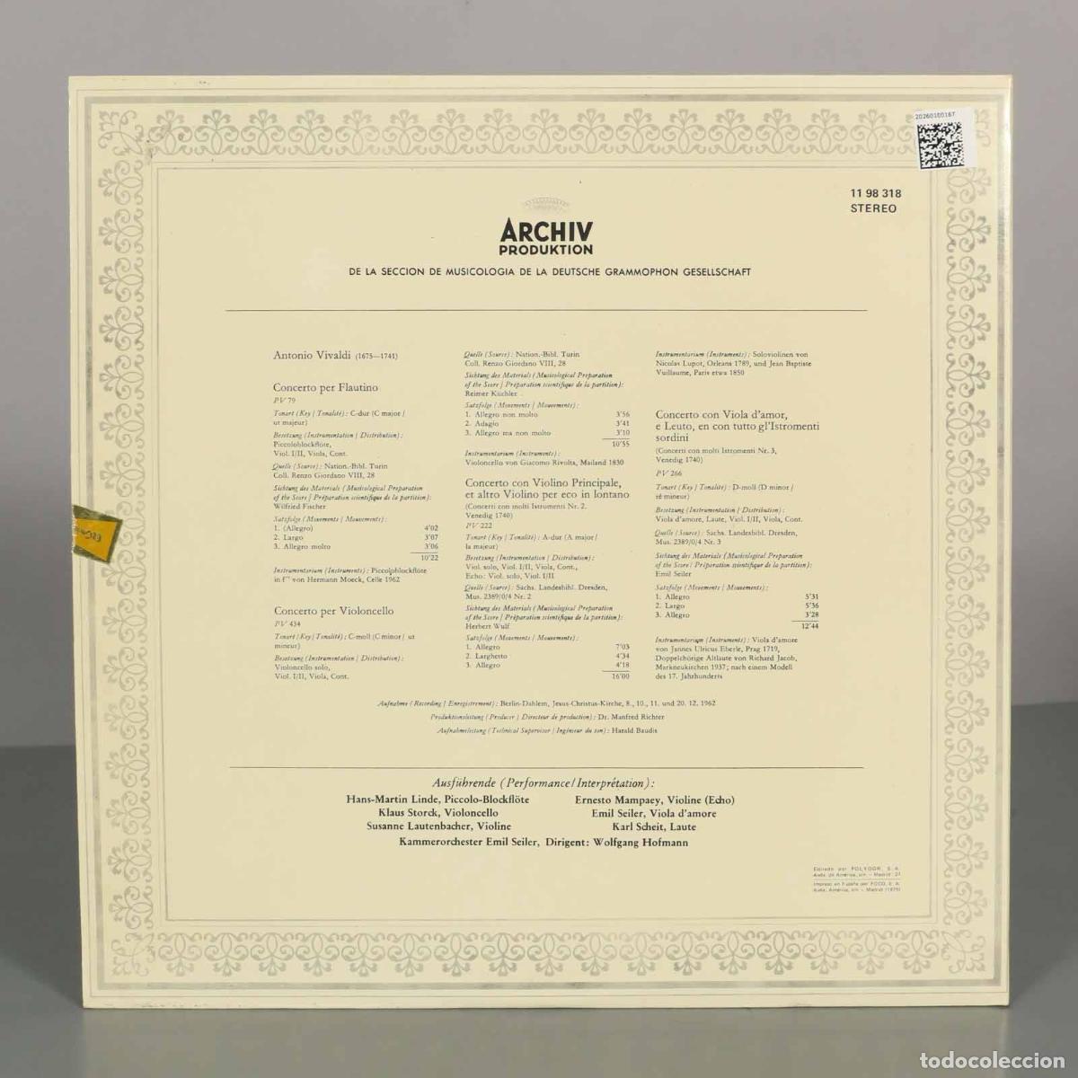 Discos de vinilo: LP. VIVALDI PV 79 434 222 266 - Foto 2