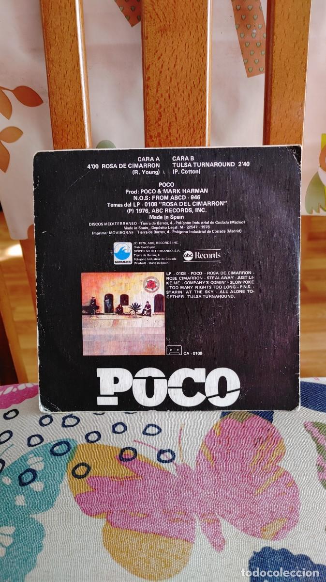 Discos de vinilo: POCO-SINGLE ROSA DE CIMARRON - Foto 2