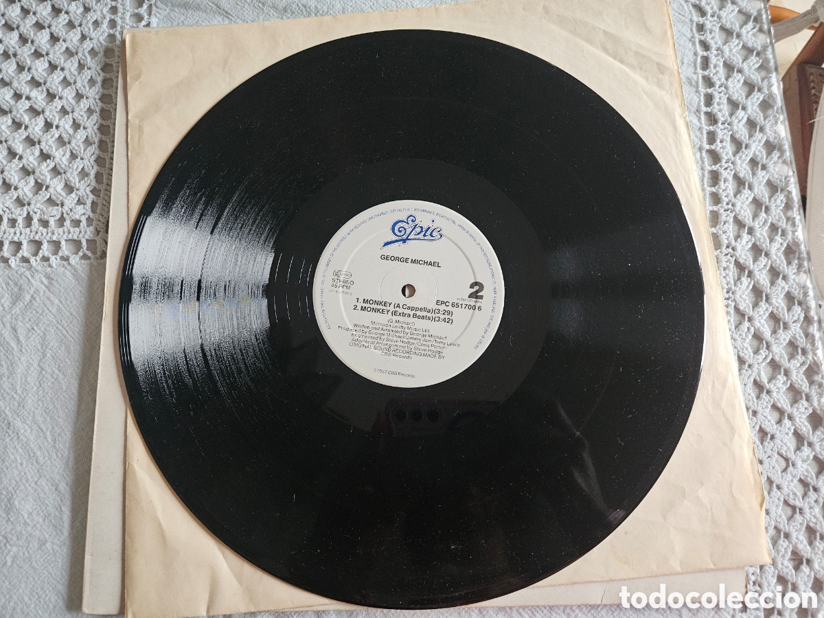 Discos de vinilo: GEORGE MICHAEL MONKEY MAXI SINGLE 1987 - Foto 2