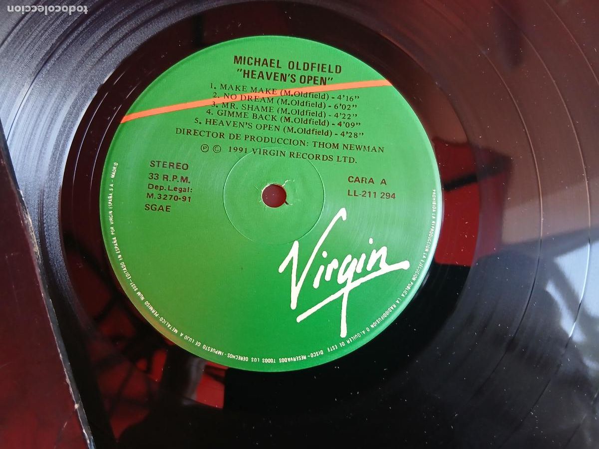 Discos de vinilo: MIKE OLDFIELD LP HEAVENS OPEN - Foto 3