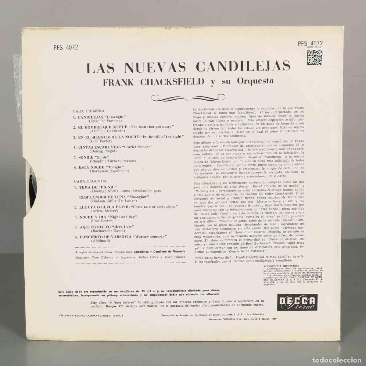 Discos de vinilo: LP. THE NEW LIMELIGHT FRANK CHACKSFIELD - Foto 2