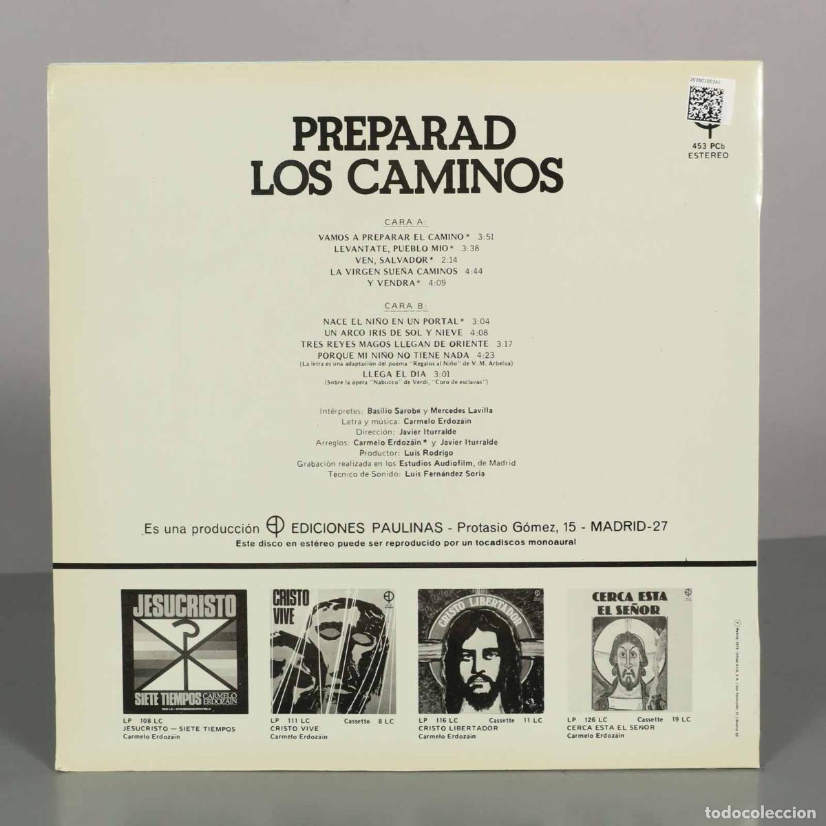 Discos de vinilo: LP. PREPARAD LOS CAMINOS Carmelo Erdozain - Foto 2