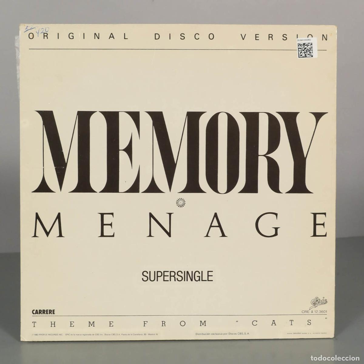 Discos de vinilo: MAXI-SINGLE. MEMORY MENAGE SUPERSINGLE - Foto 2