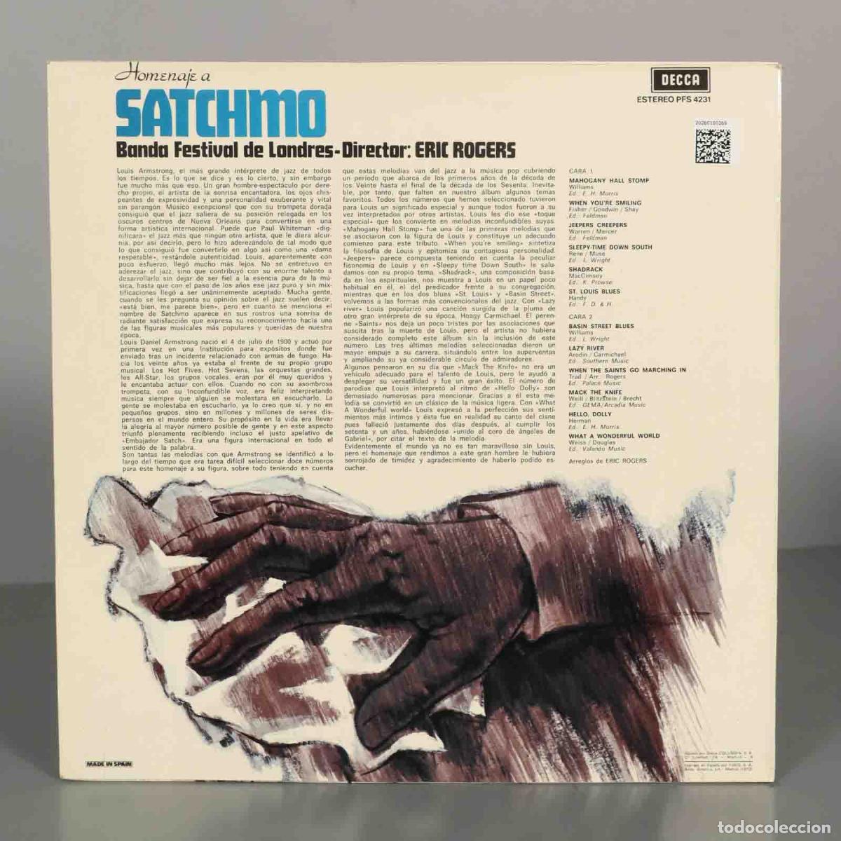 Discos de vinilo: LP. Homenaje a SATCHMO - Foto 2