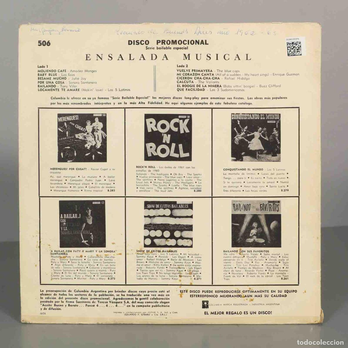 Discos de vinilo: LP. ENSALADA MUSICAL - Foto 2