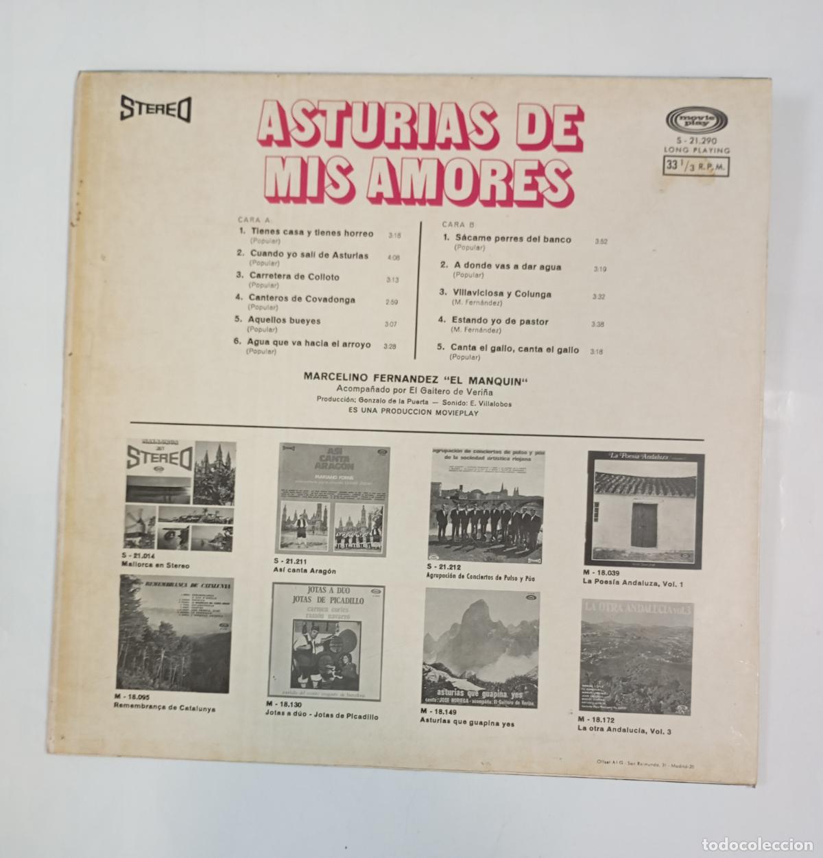 Discos de vinilo: ASTURIAS DE MIS AMORES. LP. TDKDA44 - Foto 2