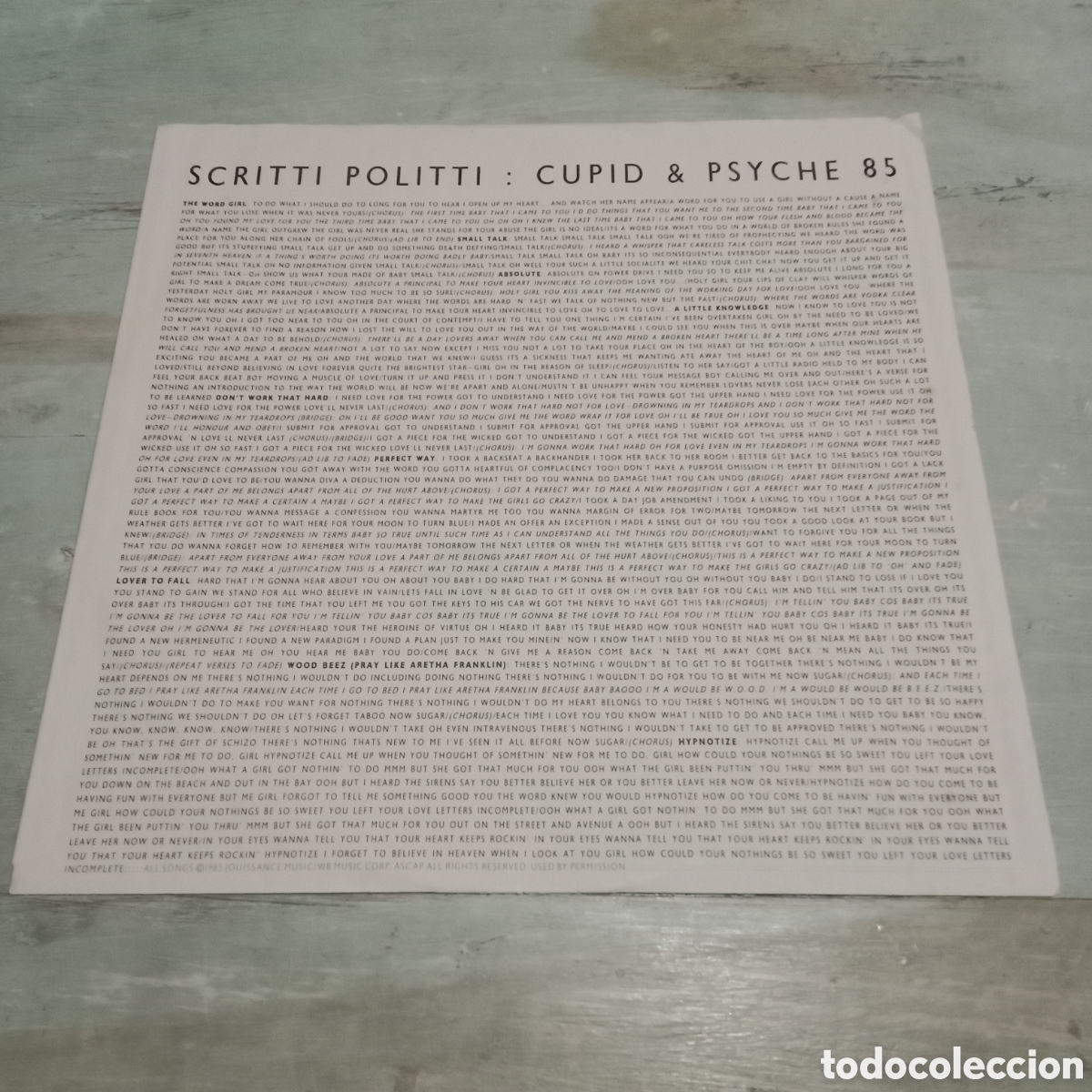 Discos de vinilo: SCRITTI POLITTI - CUPID & PSYCHE 85 - LP - Foto 6