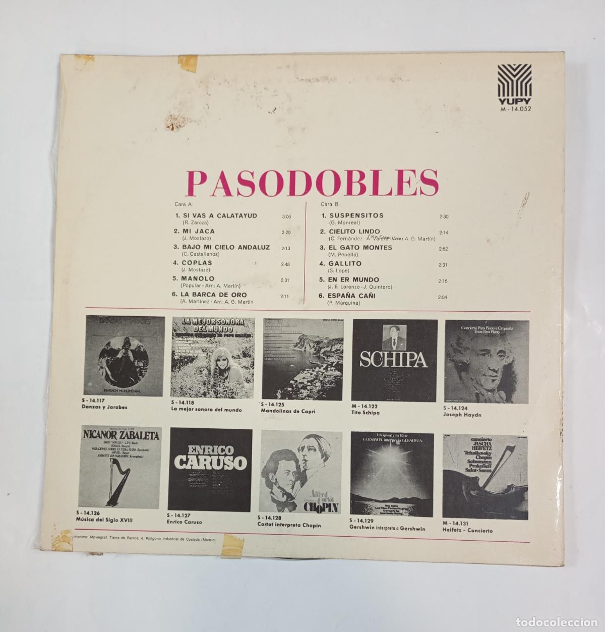 Discos de vinilo: PASODOBLES. SERIE ESPECIAL. LP. TDKDA44 - Foto 2