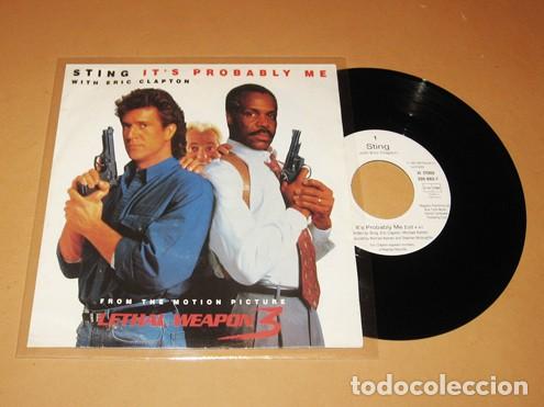 Discos de vinilo: STING & ERIC CLAPTON - ITS PROBABLY ME - SINGLE - 1992 - TEMAZO / BALADA &rdquo;BSO ARMA LETAL 3&rdquo; - Foto 1