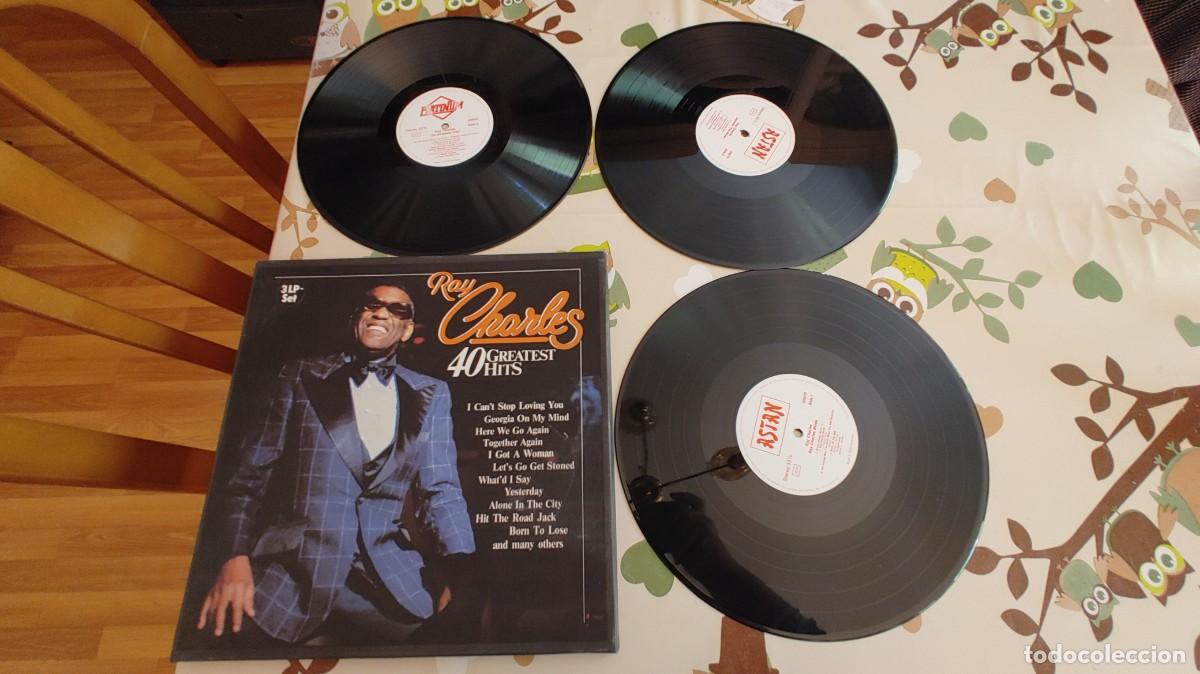 Discos de vinilo: RAY CHARLES-BOX 3 LP SET-40 GREATEST HITS - Foto 1