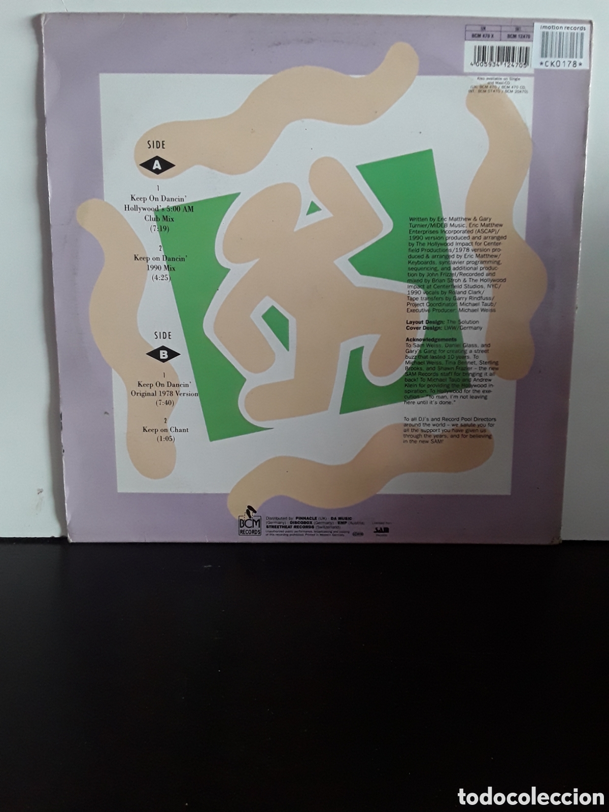 Discos de vinilo: Garys Gang &lrm;&ndash; Keep On Dancin 1990 - Foto 2