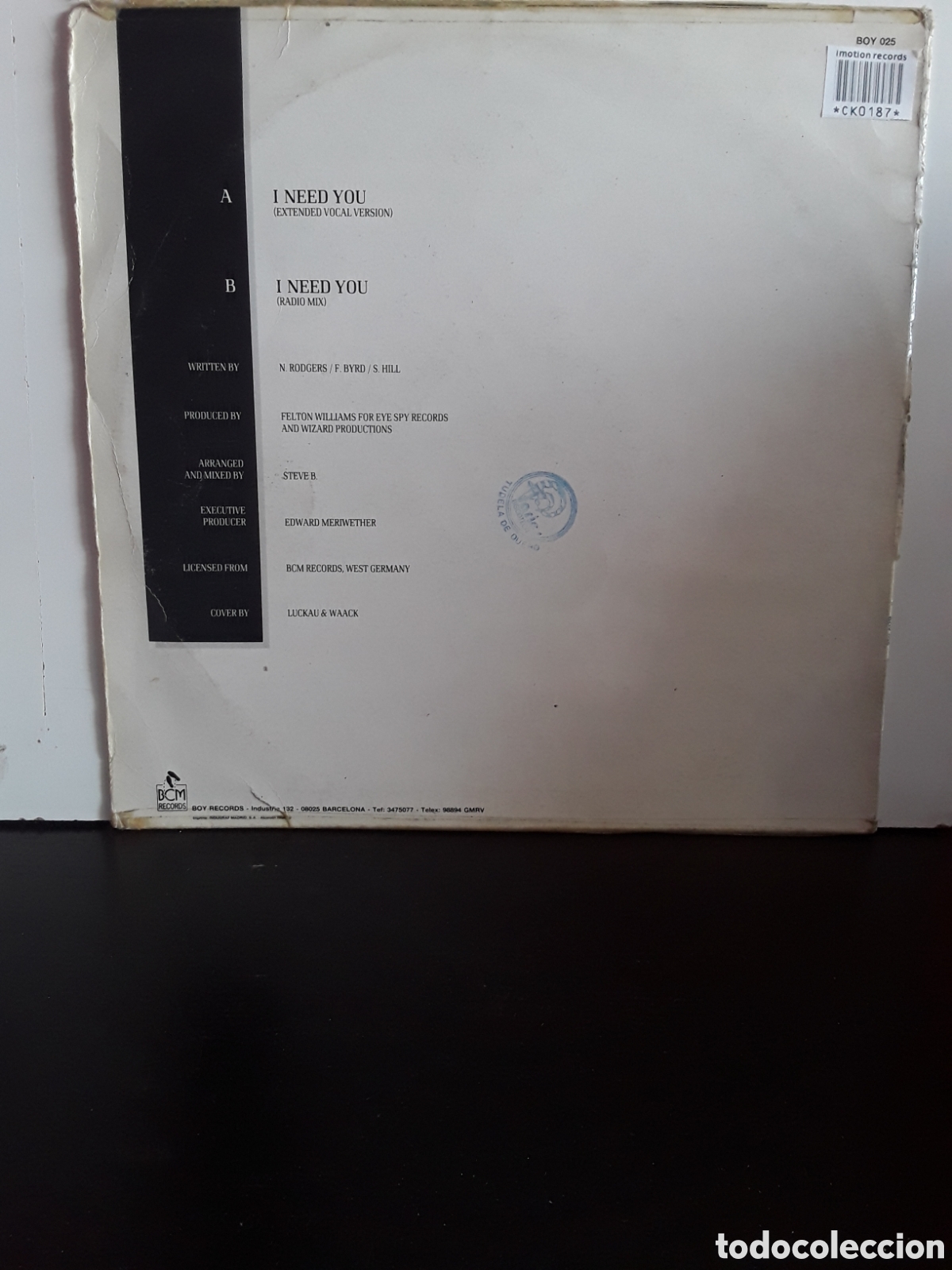 Discos de vinilo: B V S M P &lrm;&ndash; I Need You - Foto 2