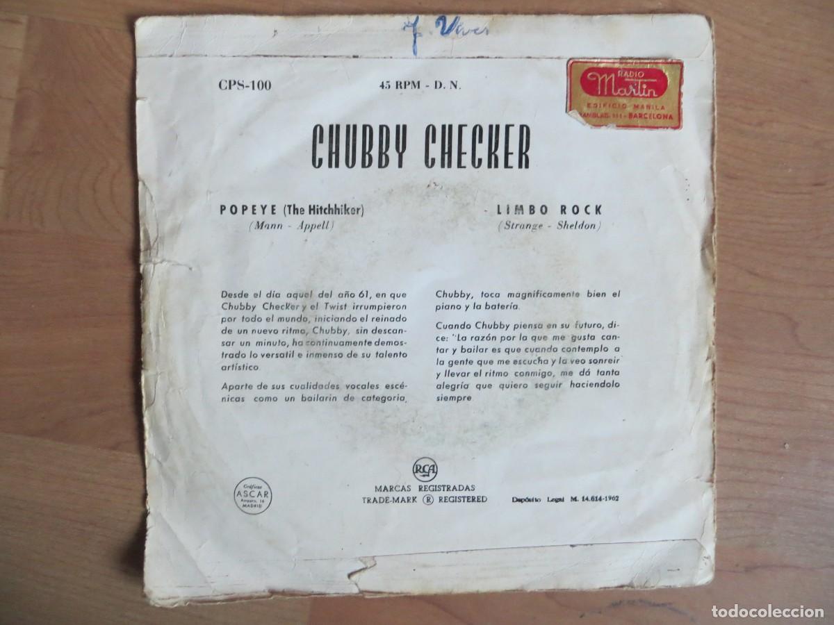 Discos de vinilo: Chubby Checker - Popeye / Limbo Rock (7&rdquo;, Single) - Foto 2