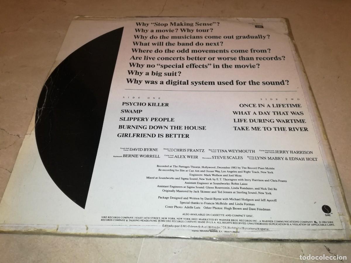 Discos de vinilo: TALKING HEADS-STOP MAKING SENSE-ORIGINAL ESPA&Ntilde;OL 1984 - Foto 2