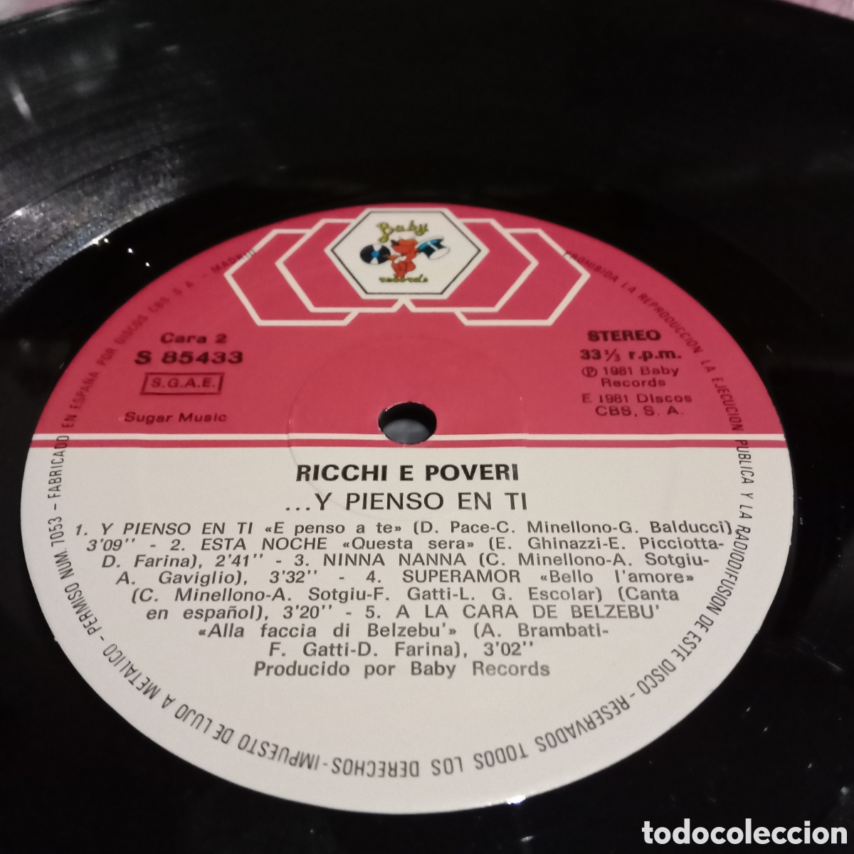Discos de vinilo: RICCHI E POVERI - ...Y PIENSO EN TI - LP - Foto 5