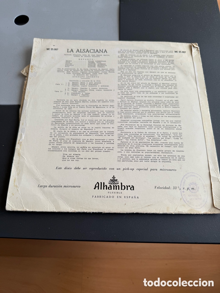 Discos de vinilo: LP. LA ALSACIANA. ALHAMBRA. Pilar Lorengar - Foto 2