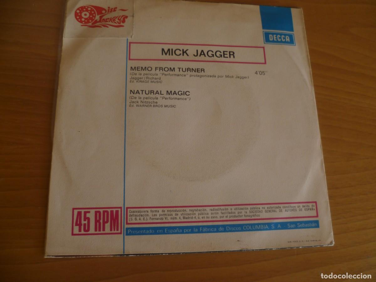 Discos de vinilo: Mick Jagger Canciones De La Pel&iacute;cula Performance single Spain 1970 - Foto 2