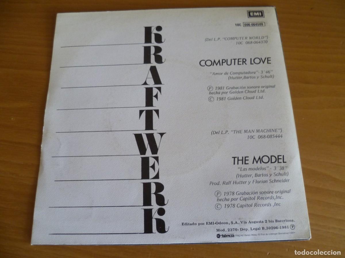 Discos de vinilo: Kraftwerk Amor De Computadora single vinilo exc- - Foto 2