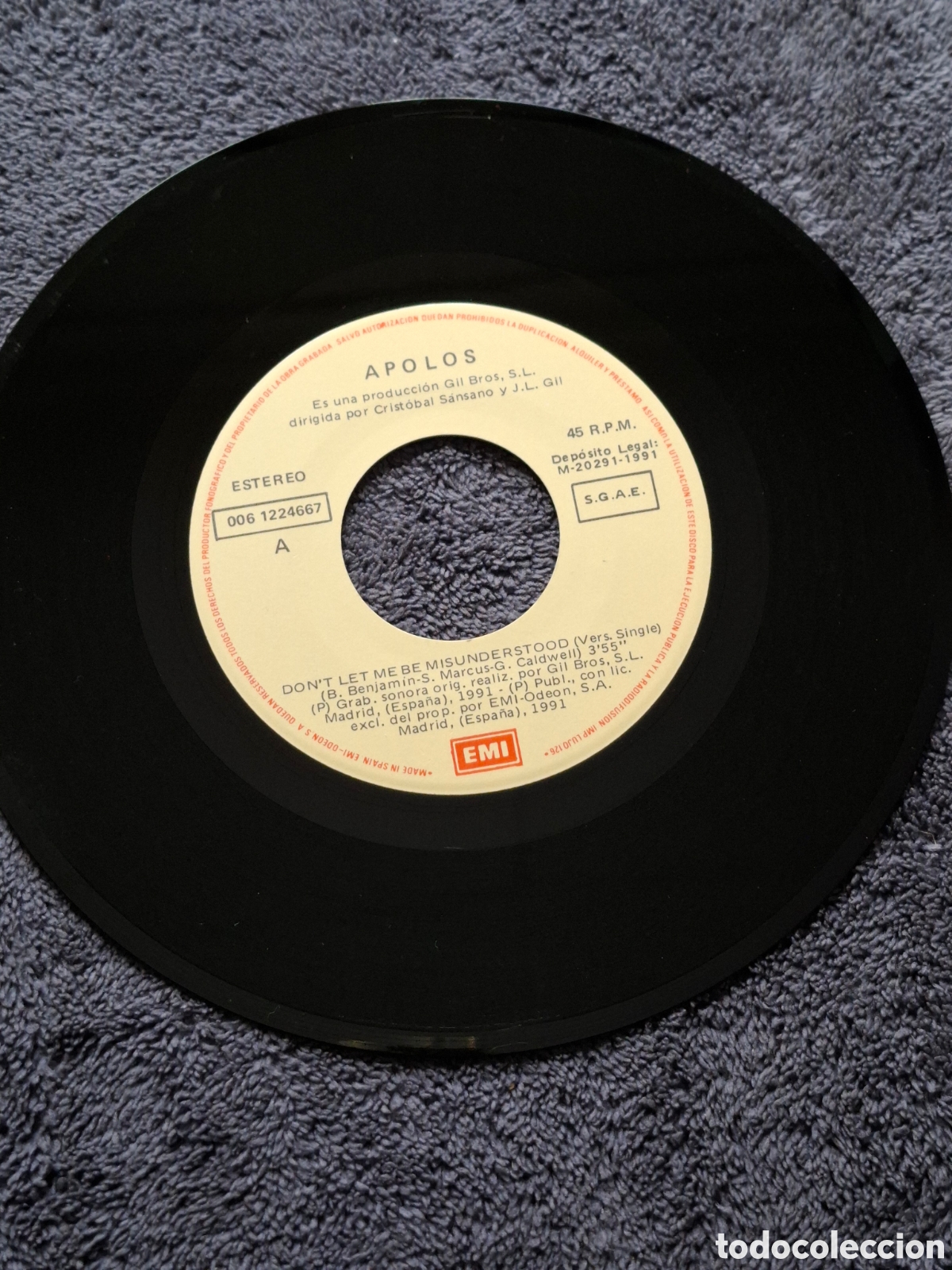 Discos de vinilo: D6. Apolos - Dont Let Me Be Misunderstood (Version Single), Electronic Rock Pop, 1991. - Foto 2
