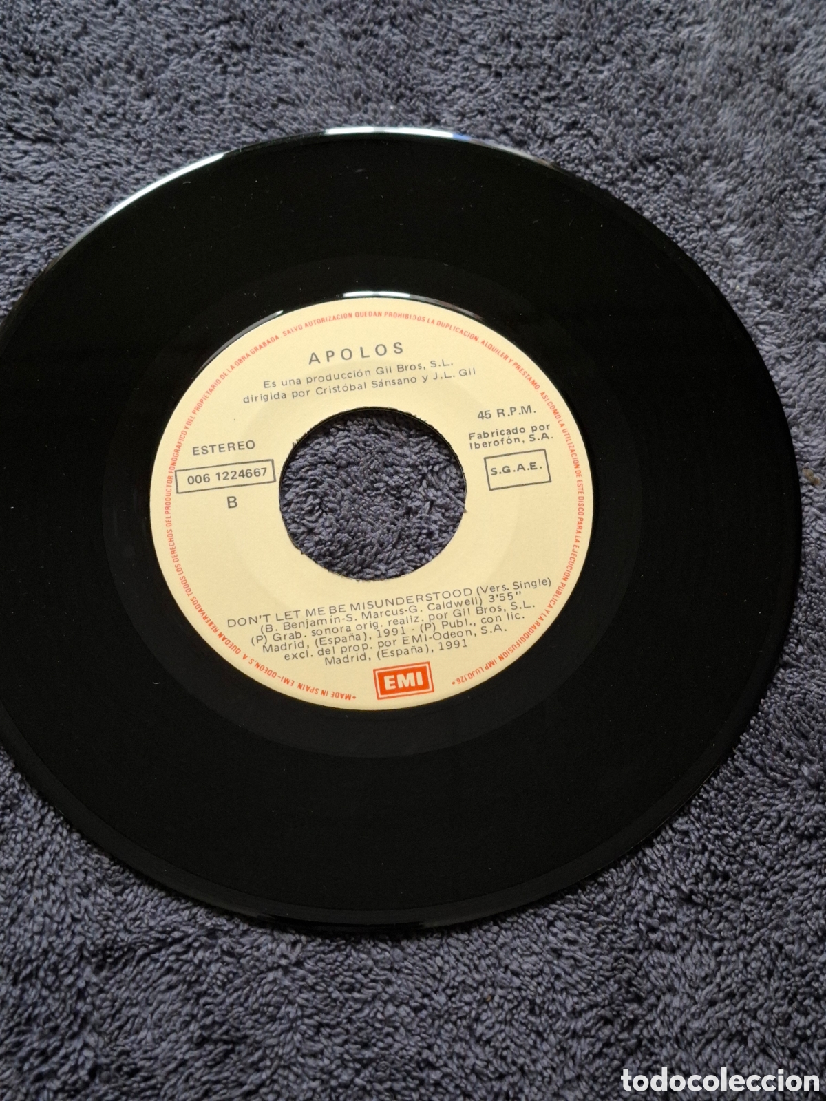 Discos de vinilo: D6. Apolos - Dont Let Me Be Misunderstood (Version Single), Electronic Rock Pop, 1991. - Foto 4