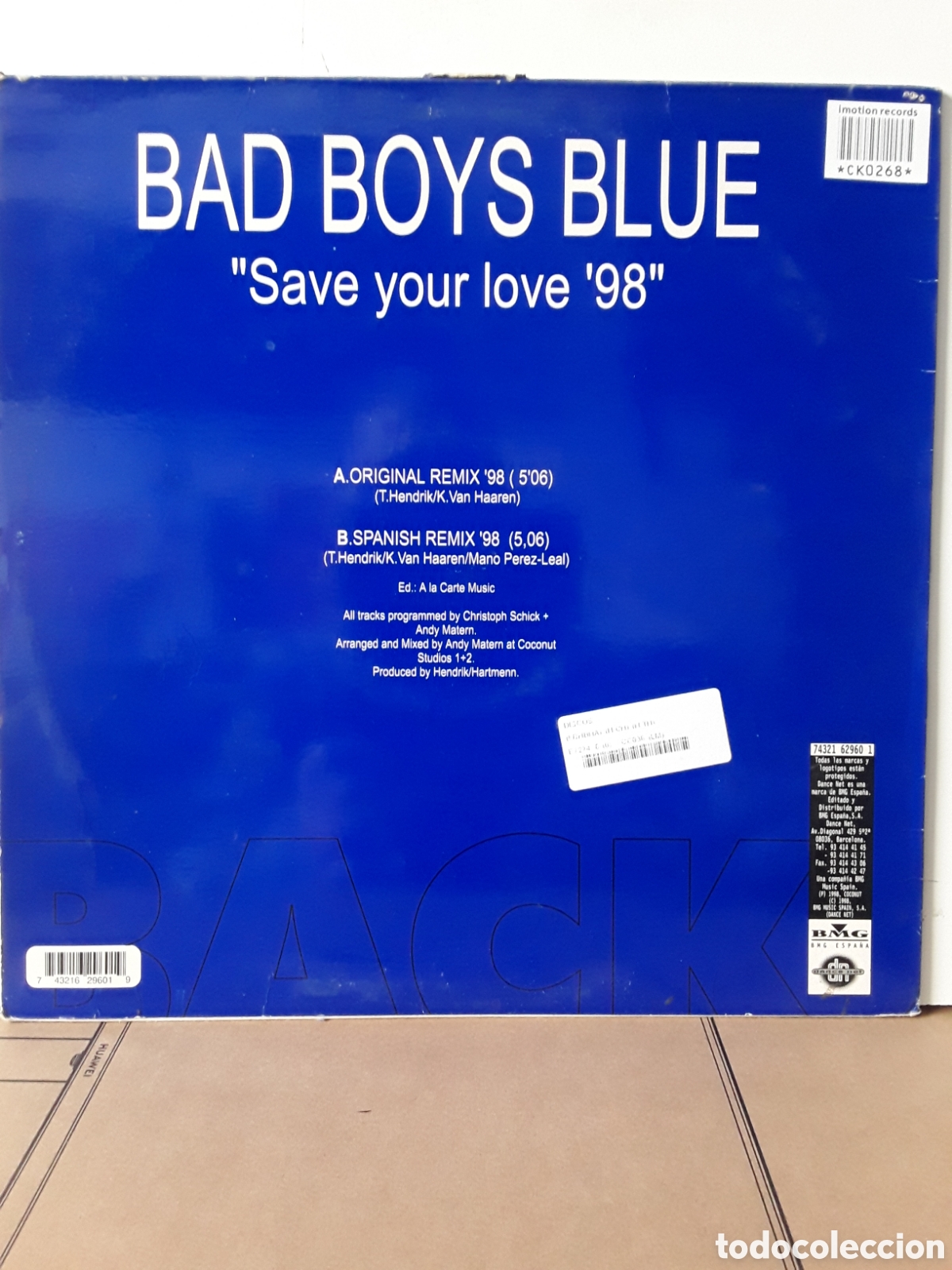 Discos de vinilo: Bad Boys Blue &lrm;&ndash; Save Your Love 98 - Foto 2