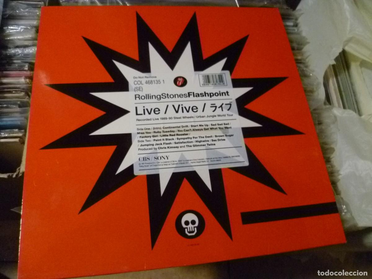 Discos de vinilo: RollingStones Flashpoint LP Spain 1991 exc- - Foto 2