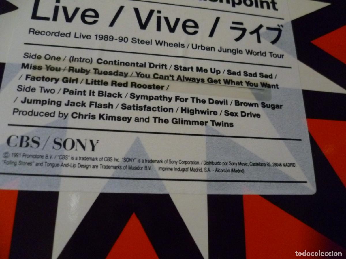 Discos de vinilo: RollingStones Flashpoint LP Spain 1991 exc- - Foto 4
