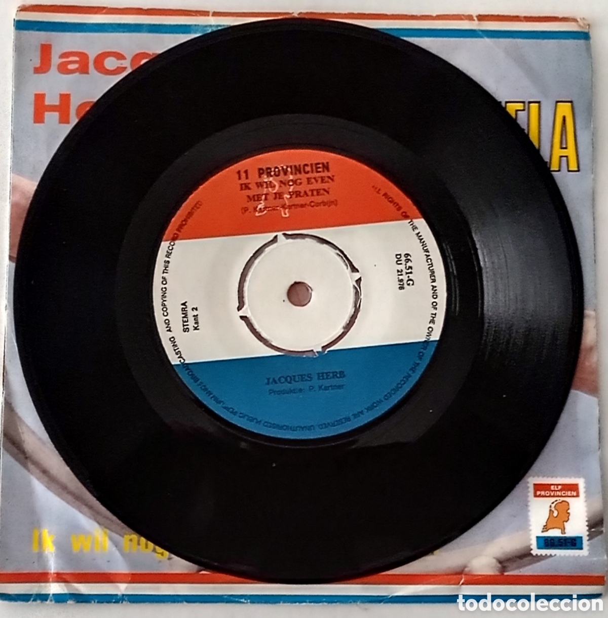 Discos de vinilo: JACQUES HERB - Manuela (1971) disco de vinilo single - Foto 3